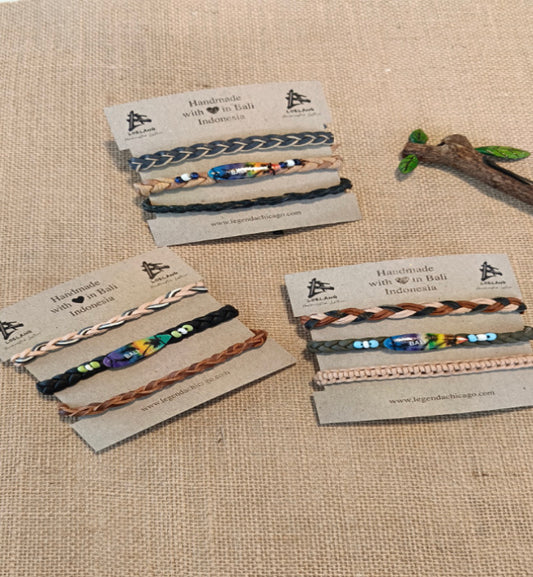 Leather Bracelets Set LLB-01