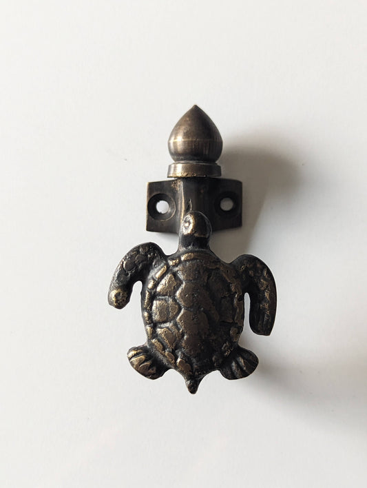 Turtle-Shaped Brass Hook