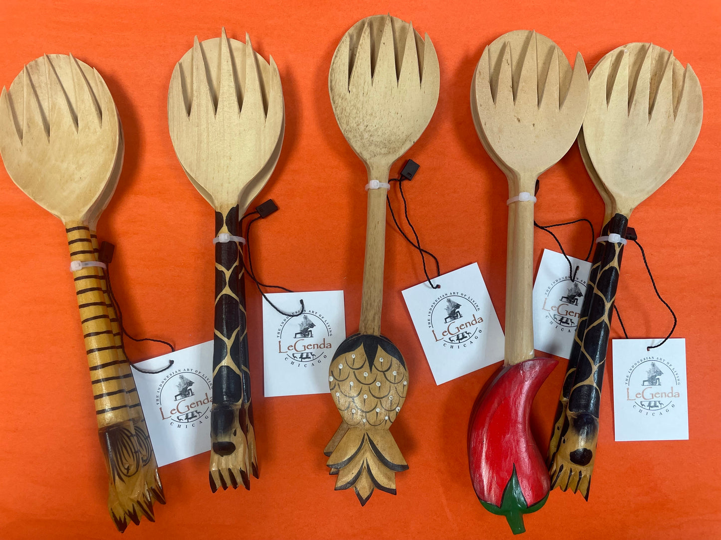 Small Wooden Salad Utensils Untreated