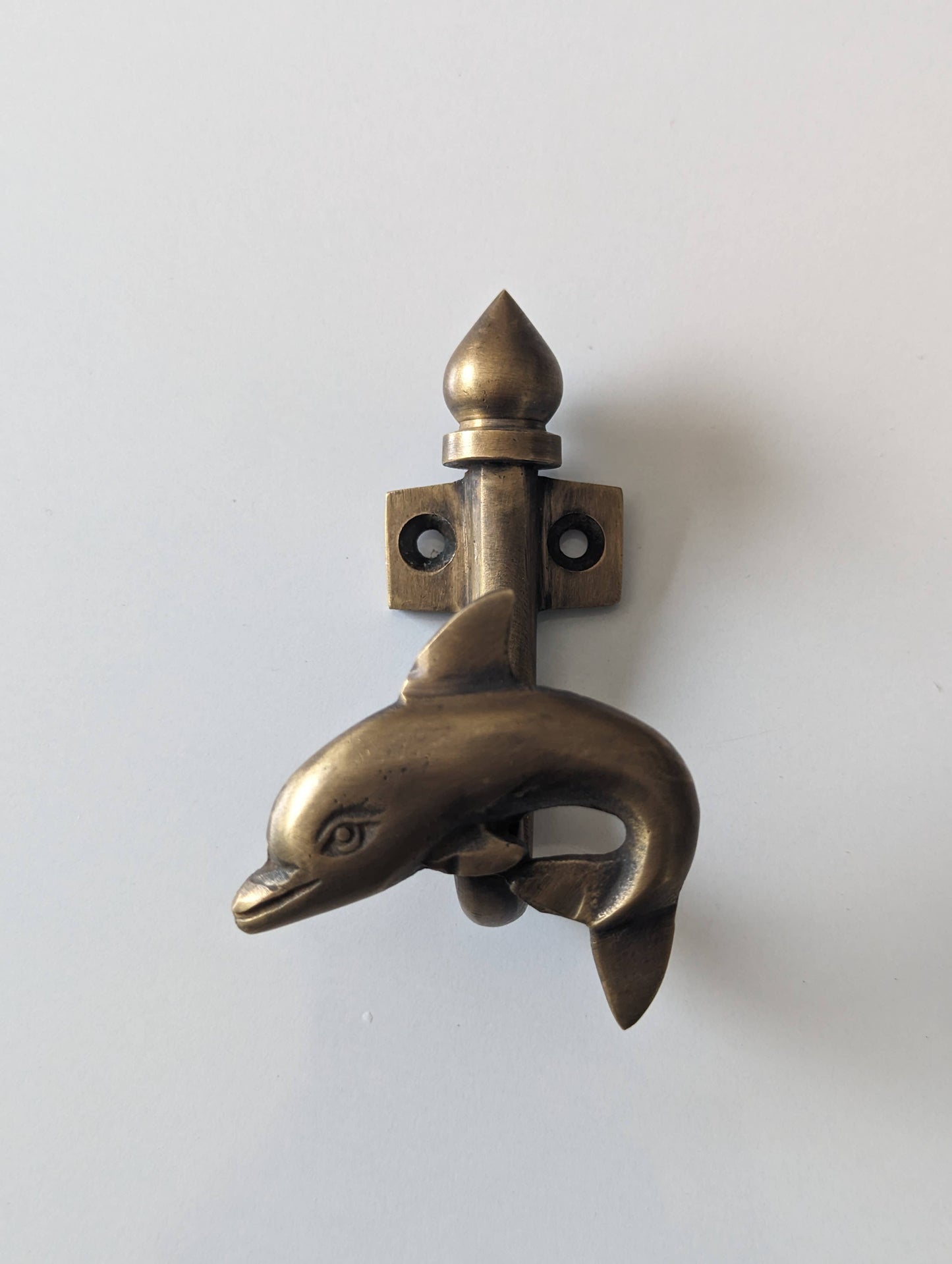 Dolphin-Shaped Brass Hook