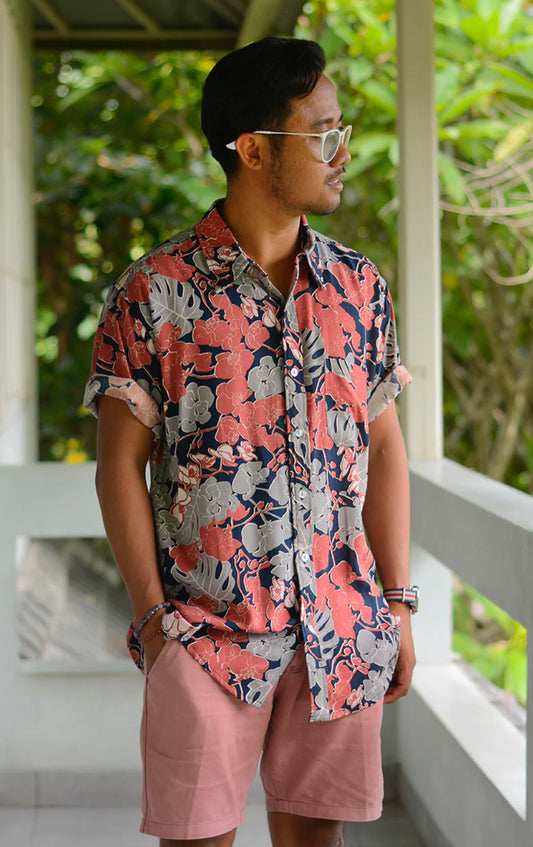 Men’s Short Sleeved Orchid Navy