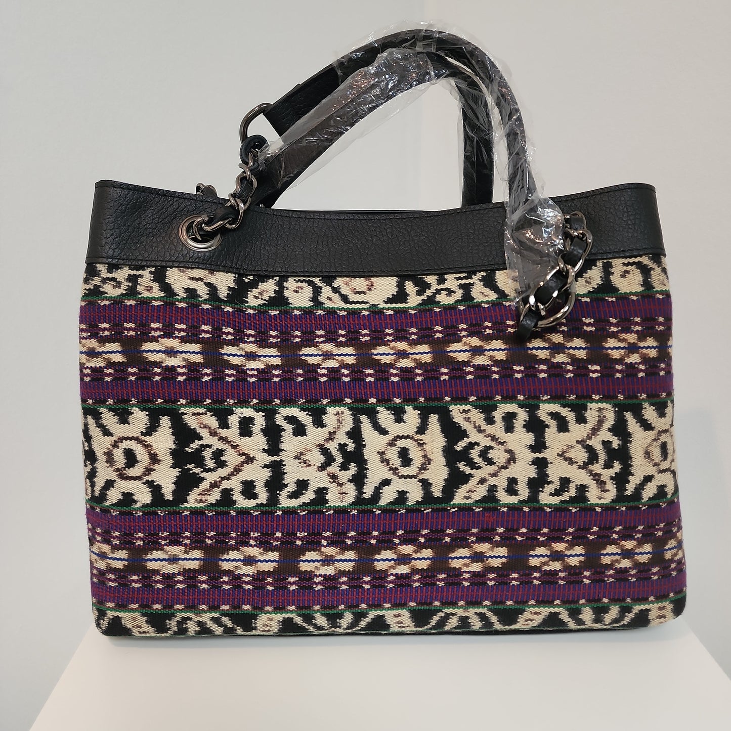 Tas Jinjing Tenun Garis Ungu