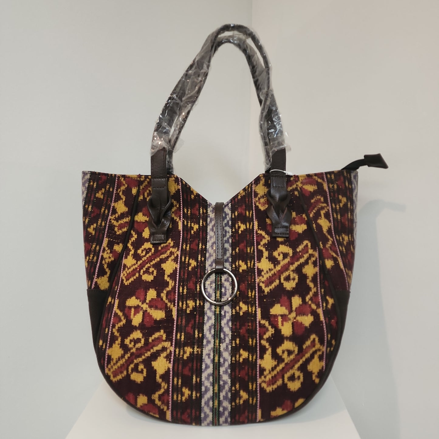 Tas Pundak Tenun Emas Coklat