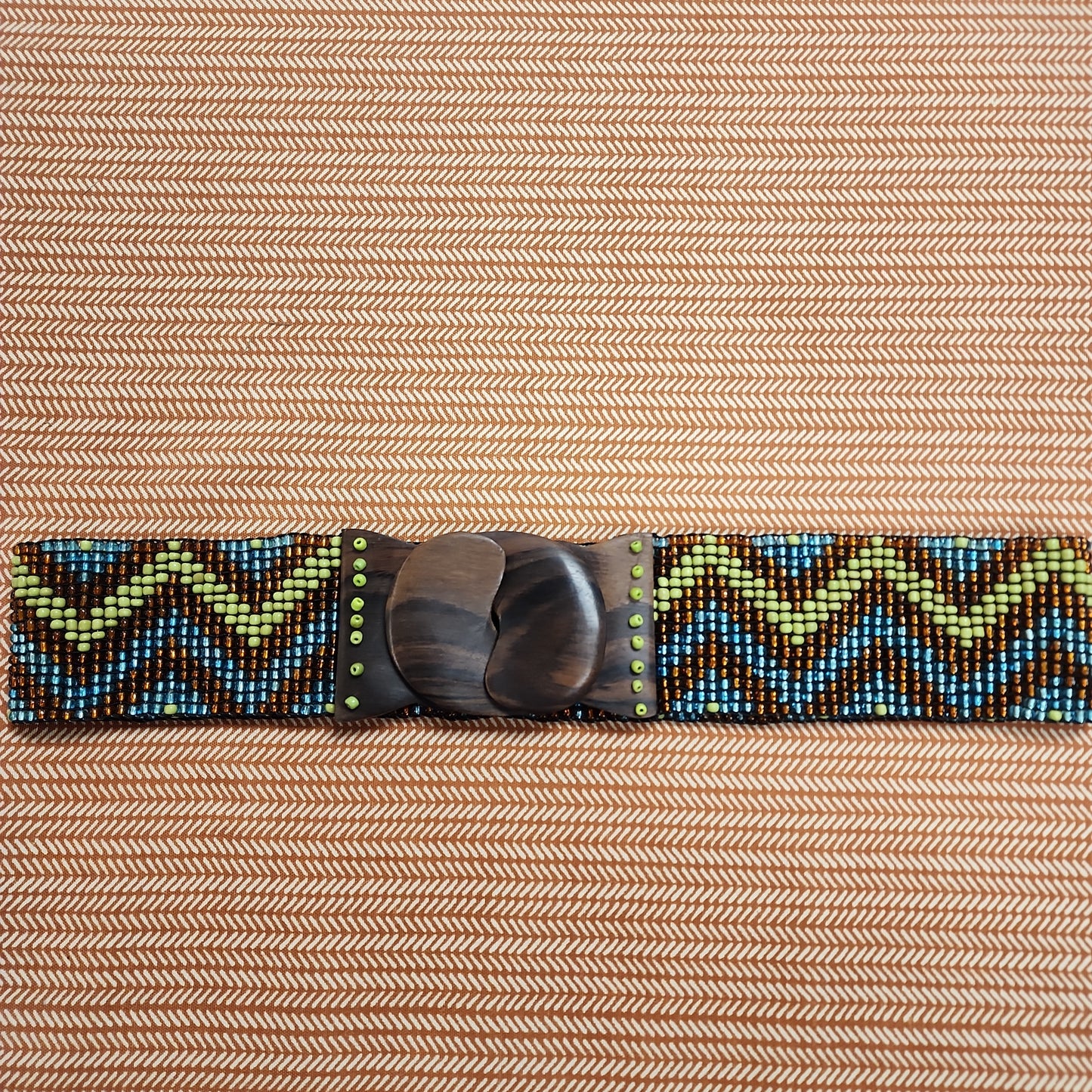 Beaded Belt Wood Chevron
