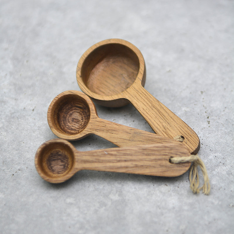 Natural Suar Wood Measuring Spoons set of 3