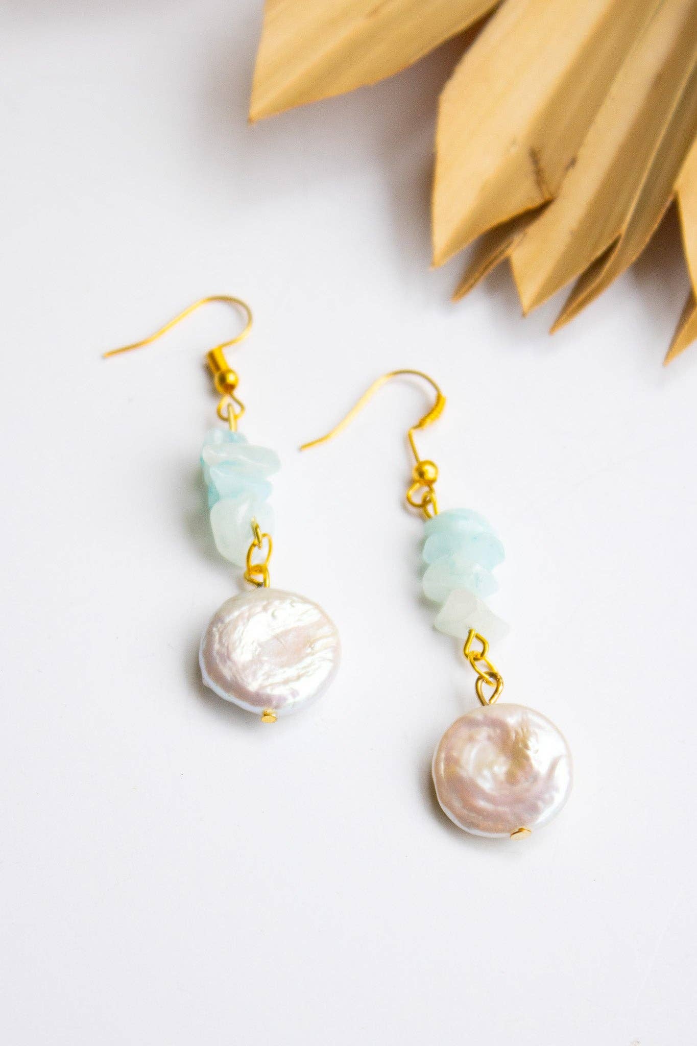 Mother Pearl Earrings: Amethyst