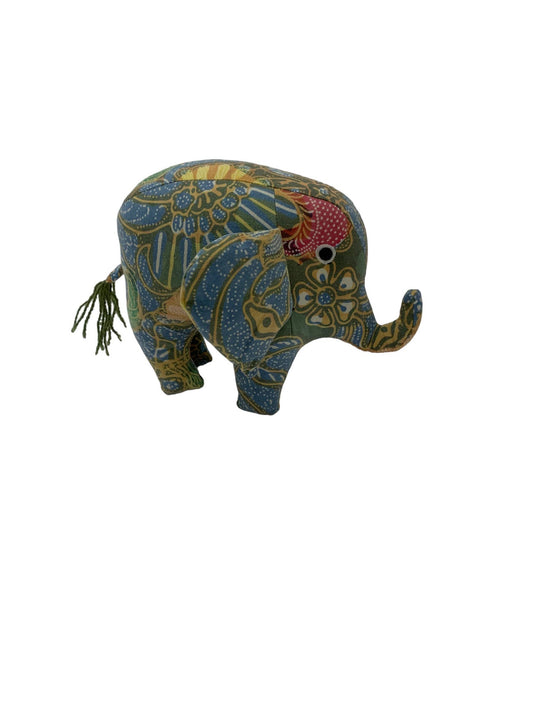 Stuffed Elephant-Batik Print: Small