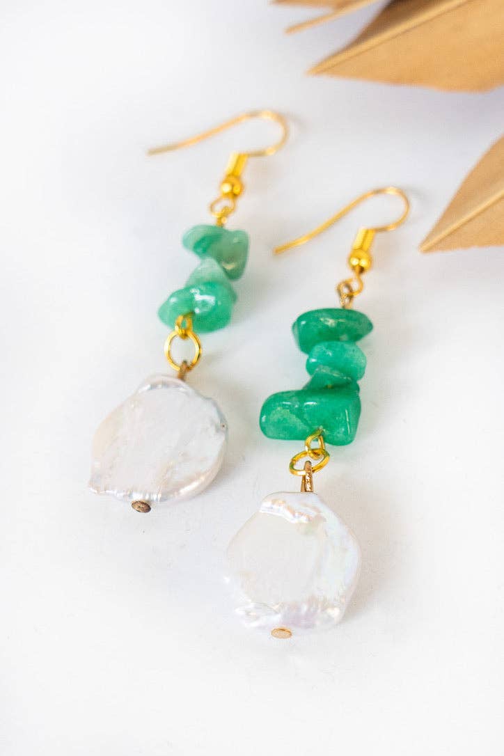 Mother Pearl Earrings: Jade