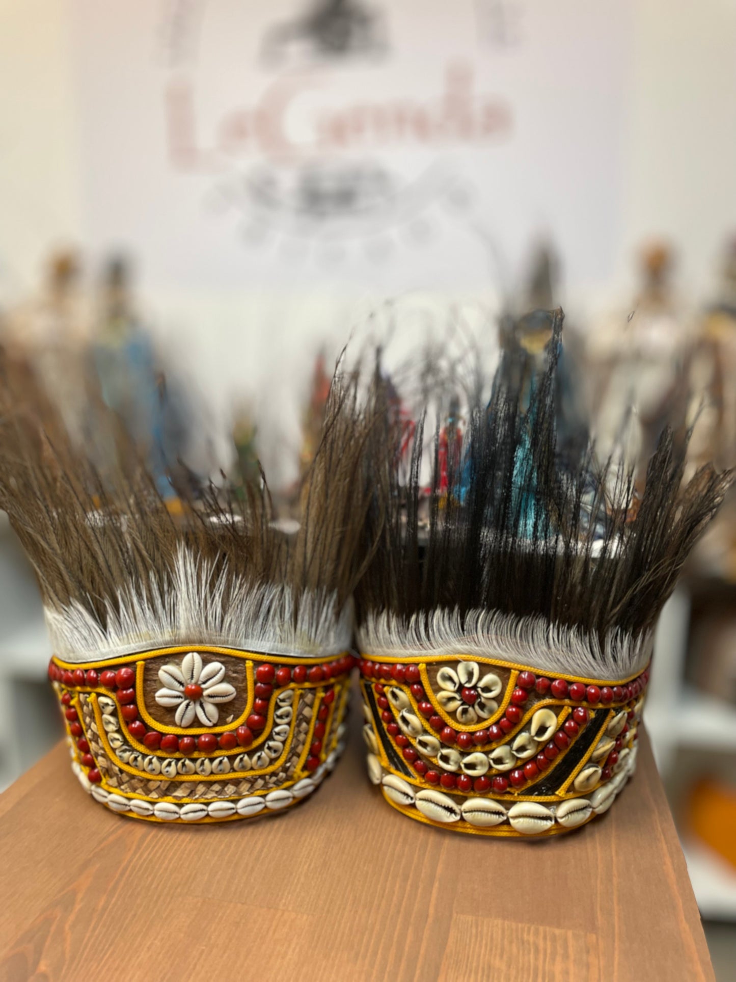 A pair of Festive Papua Headdresse