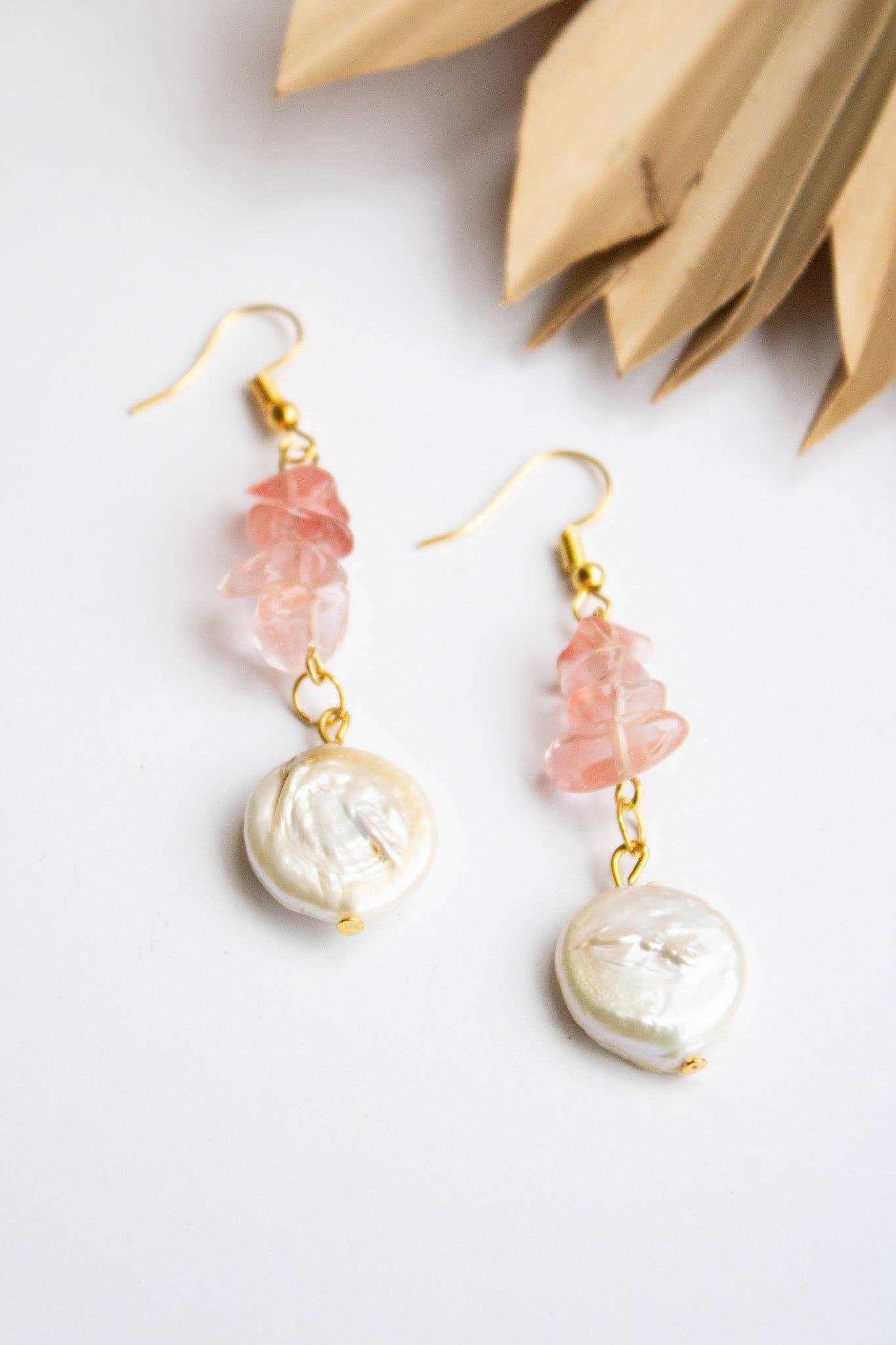 Mother Pearl Earrings: Jade