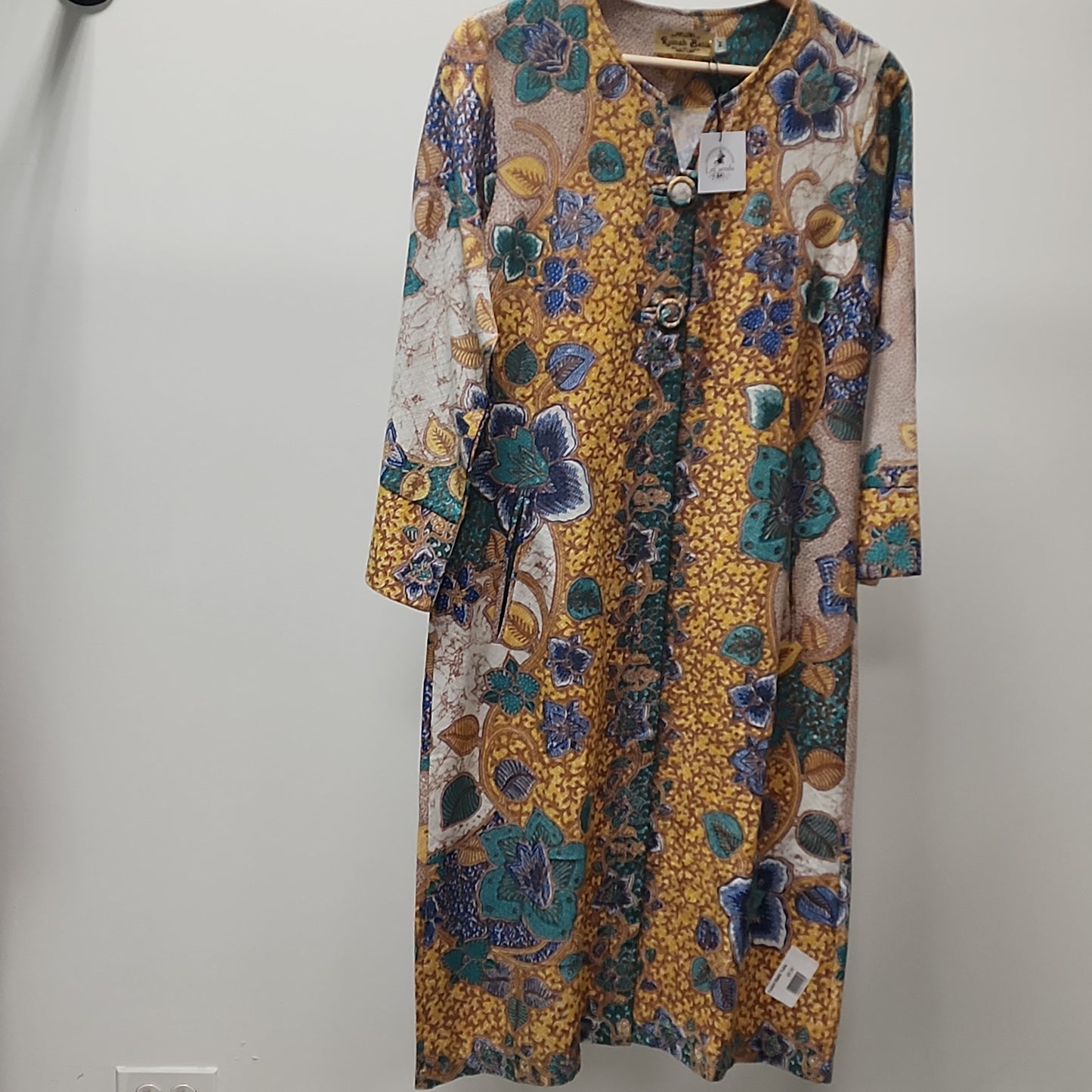Batik Bunga Cerah Midi Dress