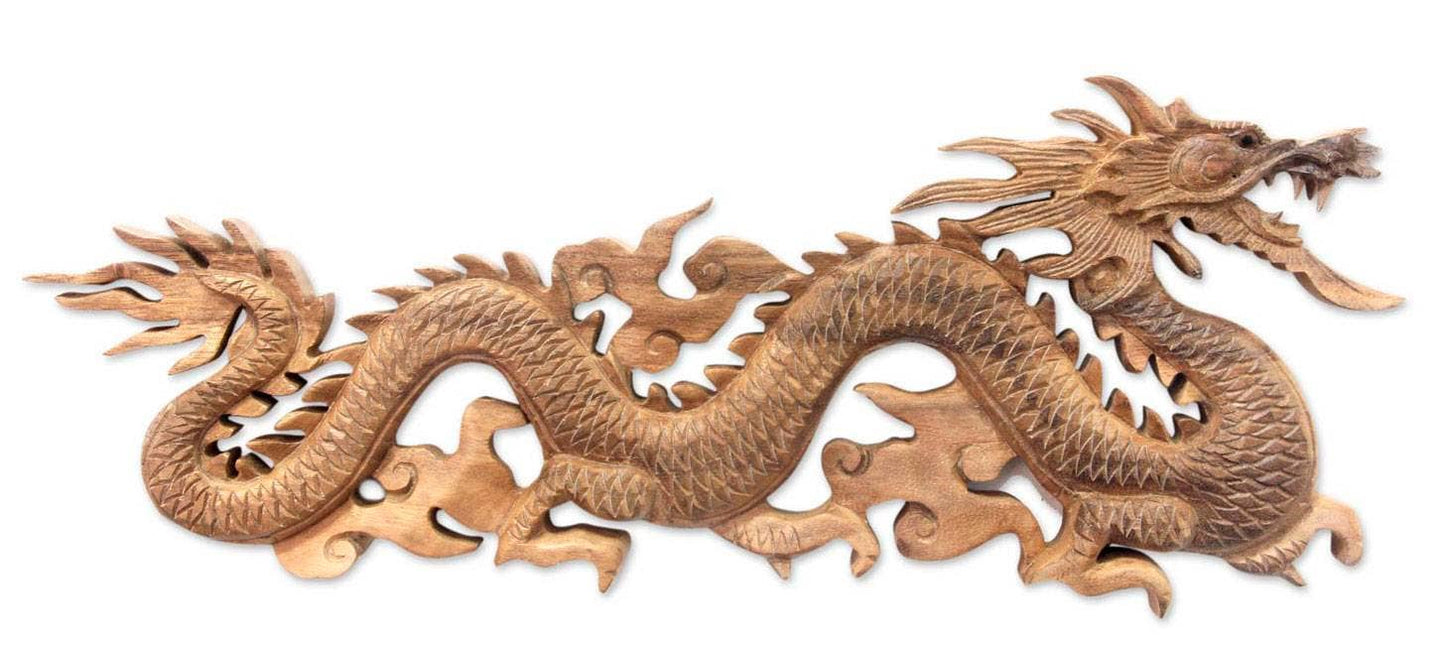 Baru Klinthing Dragon Wood wall sculpture