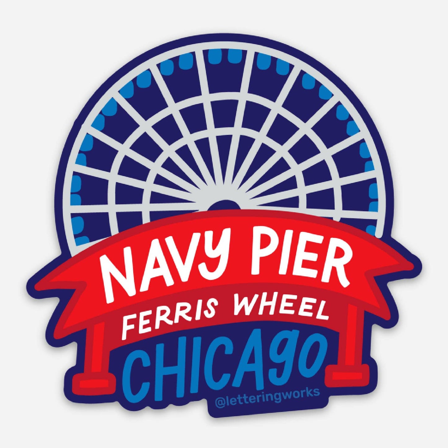 Navy Pier Ferris Wheel Chicago Sticker