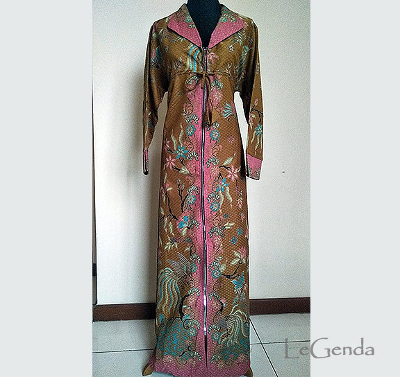 Long Dress Batik Pink Brown