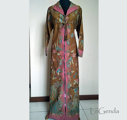 Long Dress Batik Pink Brown