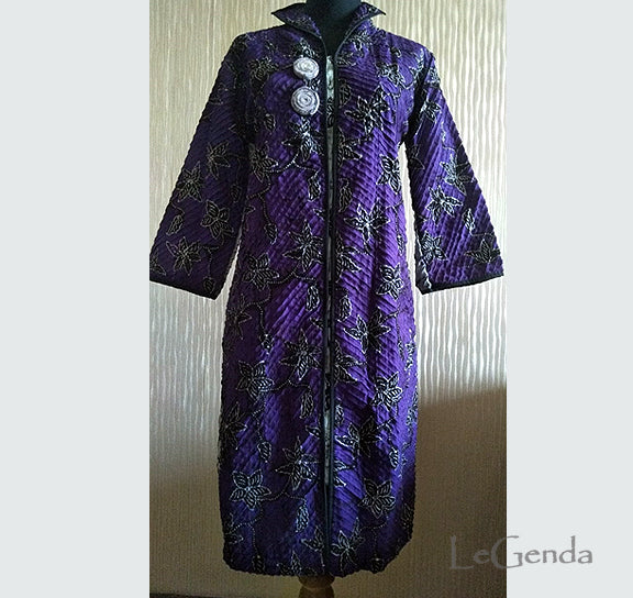 Batik Perca Purple Midi Dress