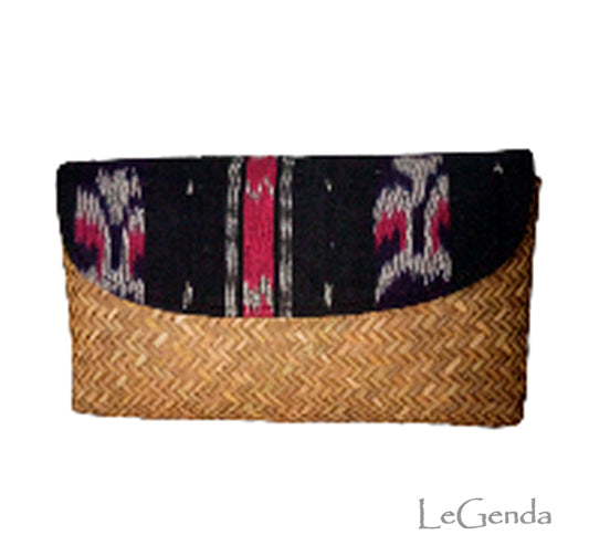 Hand Made Woven Ikat Bamboo Clutch