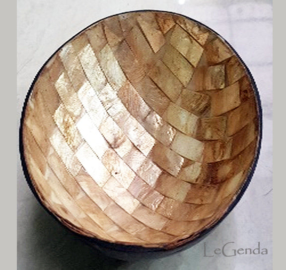 Shell Wooden Bowl Gold