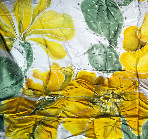Batik Silk Scraft Yellow Flowers