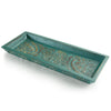 Carved Wooden Tray - Teal